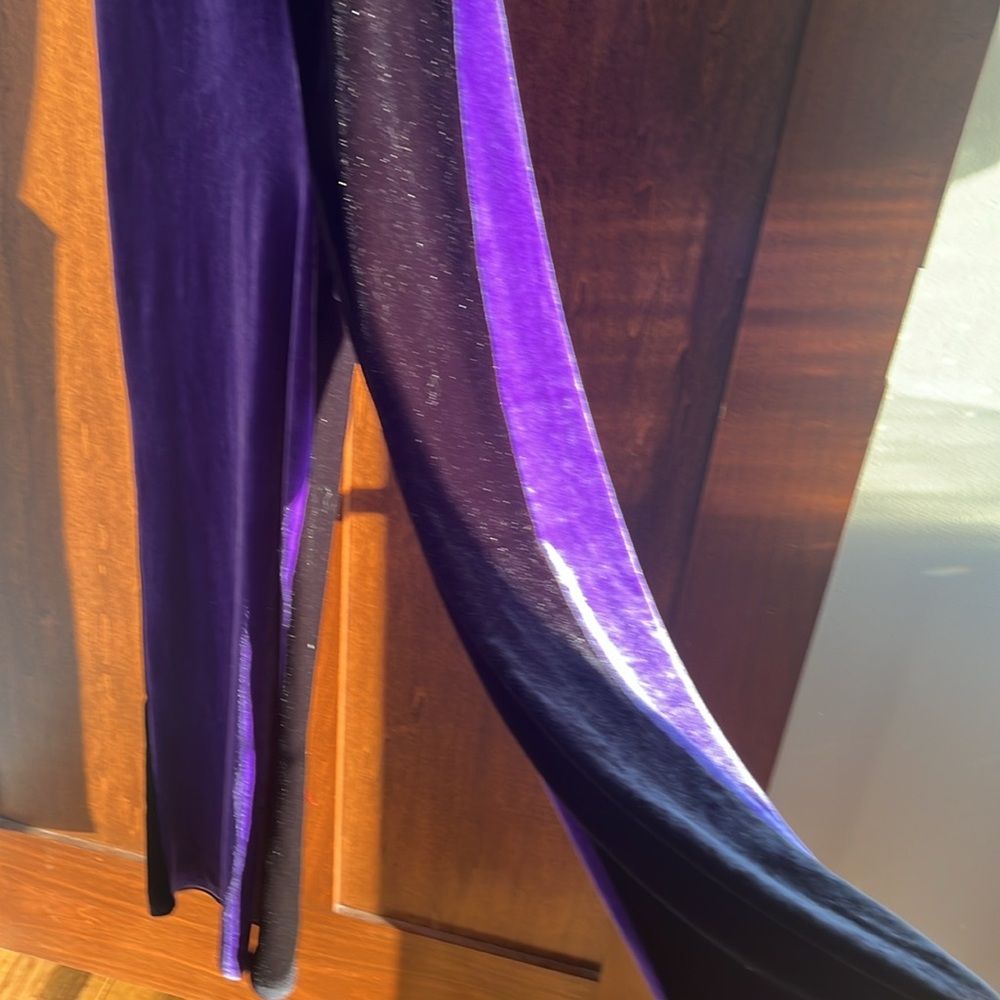 Purple Velvet Halter Jumpsuit - Picture 2 of 4